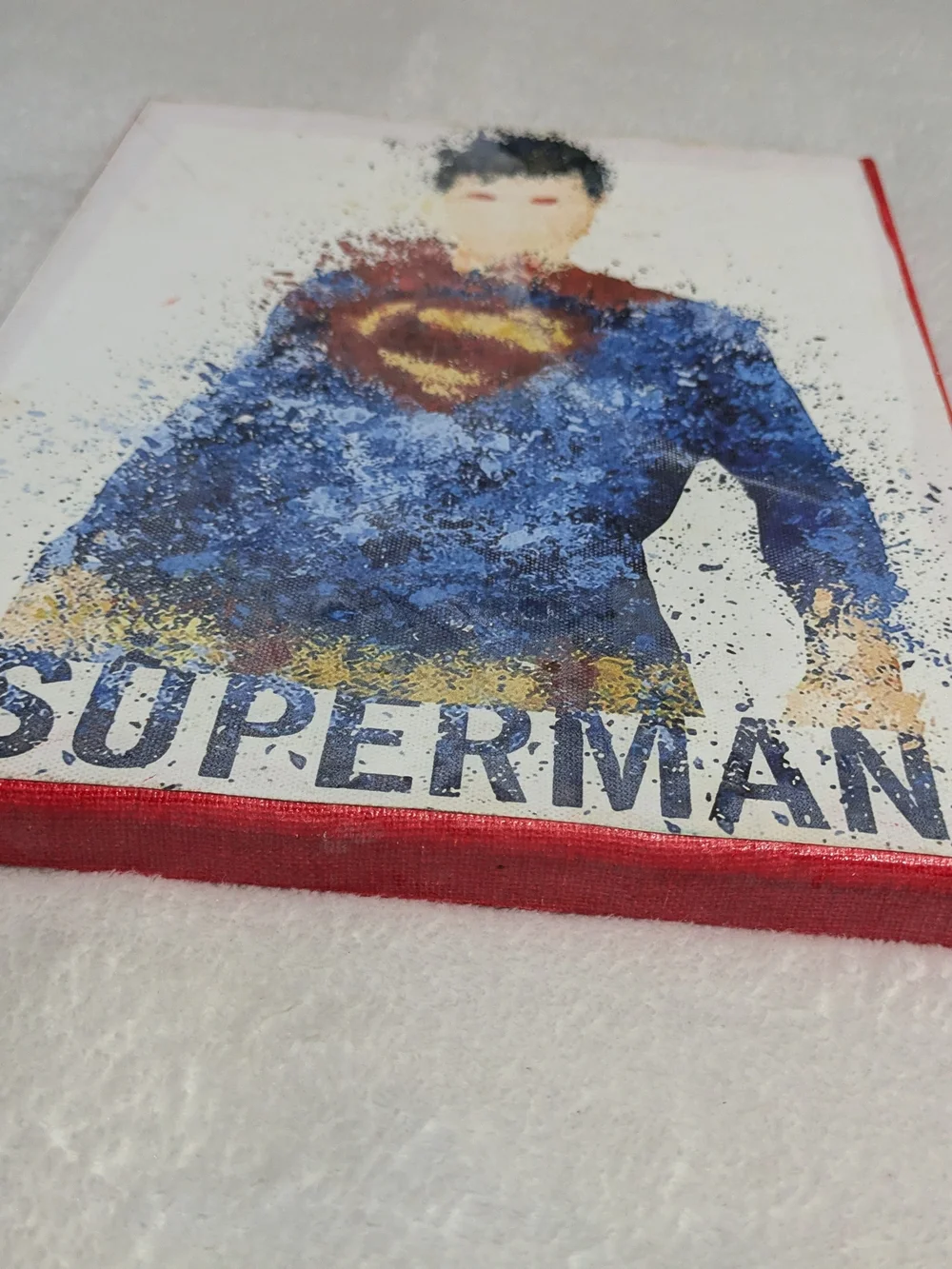 Superman: Handmade Decoupage Superman Watercolor Style Canvas Wall Art 8x10